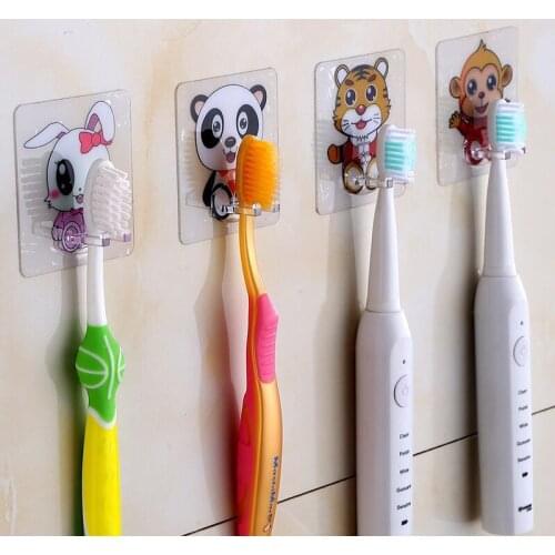 4pcs Toothbrush Holder Transparent Travel Stand Toilet Shaver Organizer Kids Tooth Brush Storage Rack Bathroom Accessories Panda
