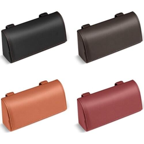 Glasses Holder for Car Sun Visor Doors Seat Backs Sunroofs Car Accessories PU Leather Directly Clamp