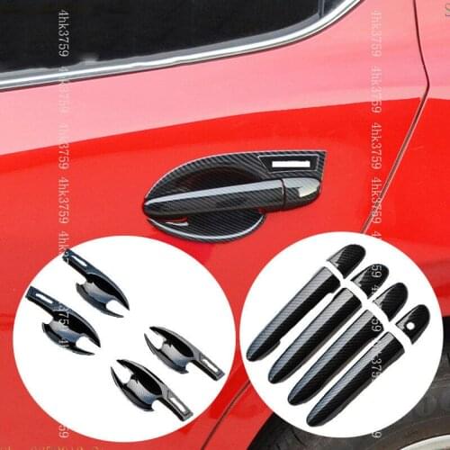 For Mazda3 Axela 2014-2018 ABS Carbon Fiber Car Door Handle+Door Bowl Trim Cover 12pcs Auto parts Car modification