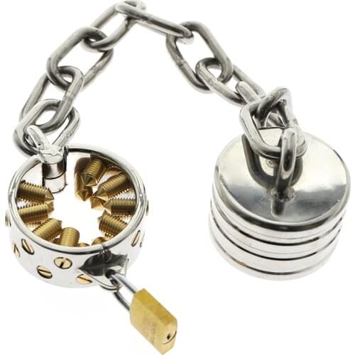 Kalis Teeth Extreme Chastity Device Spike Cock Ring Cock Lock for Men Scrotum Pendant Male Torture Devices BDSM Toys W049A