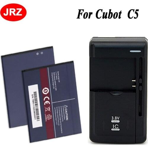 JRZ LOT=2PCS+Charger For Cubot C5 Phone Battery 3200mAh Hight Capacity 3.8V Top Quality Replacement Batteries
