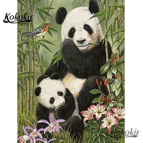 Handmade mosaic decoration rhinestones pictures panda diamond painting full drill square 5D Diamond Embroidery diamond art