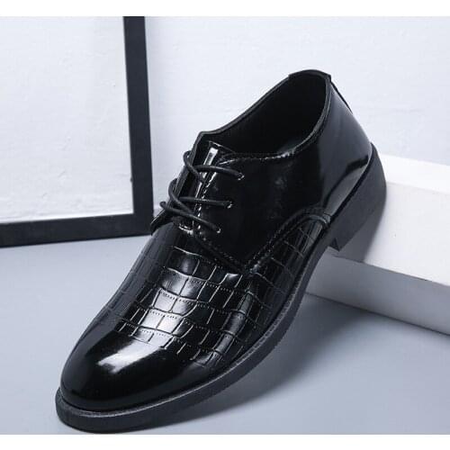 British Men Dress Shoes Spring Autumn Male Leather Flats Business Casual Mans Footwear Round Toe Lace Up Derby Shoes with Fur