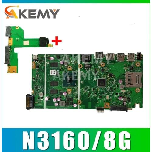 Akemy For ASUS VivoBook Max X541NA-PD1003Y laptop motherboard X541NA mainboard X541N motherboard test 100% OK N3160U 8GB RAM