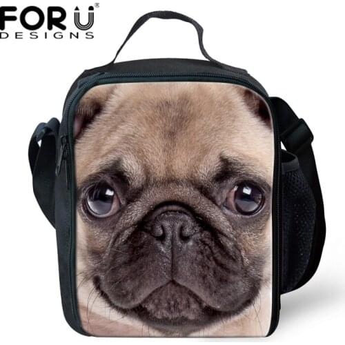 Fashion Kindergarten Kids Lunch Bag Cute Bulldog Printing Women Food Bag Snack Bags Portable Children Packing Food Picnic Bags