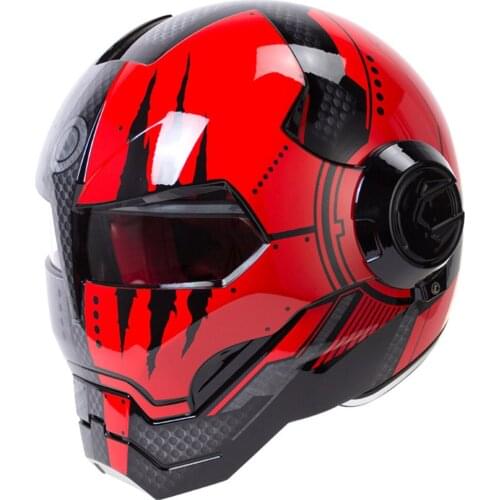 Motorcycle helmet male motorcycle personality cool Iron Man retro full helmet off-road ghost face helmet