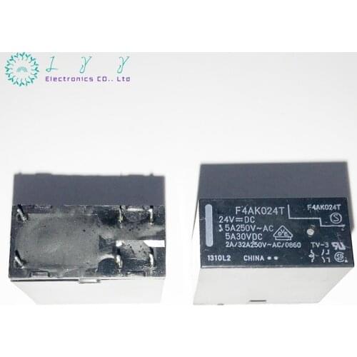 New original 10pcs/lot FTR-F4AK024T 24V ALA2ZF24 3A equal to F.T-F4AK024T 24vdc F4AK024T 5A ALA2ZF24 3A 6-pin