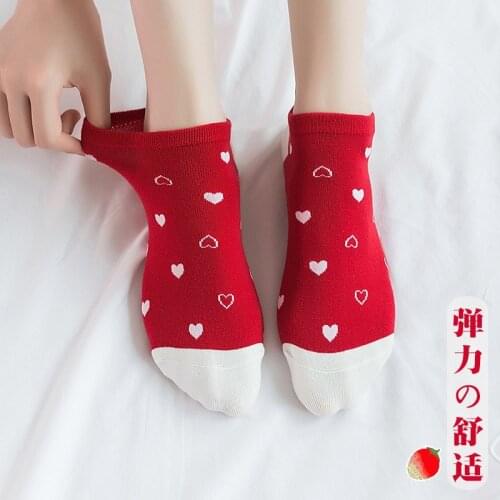 Womens socks summer and autumn new fruit series shallow breathable fresh cotton socks can not fall with thin womens socks