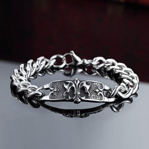 New Jewelry Charms Bracelets Personality Stainless Steel Mens Bracelet Link Chain Gift