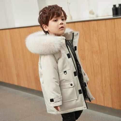 Orangemom Brand Childrens Down Jacket Boys' Medium And Long 2021 New Childrens Baby Thickened Jacket For Winter Season 2-12y