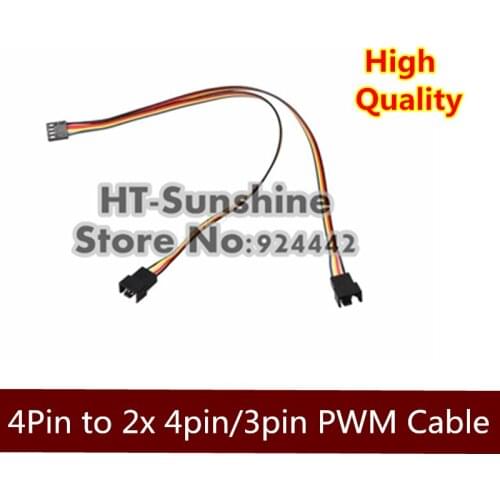 Hot sale 5PCS/LOT PC Cooling Fan 4 Pin to 2x 4pin/3pin PWM Convert Connector Extension Cable