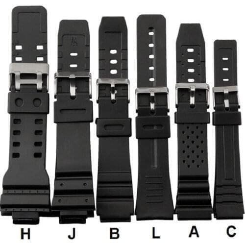 16mm 18mm 20mm 22mm Watchband Silicone Rubber Bands For Watches EF Replace Electronic Wristwatch Band Sports Watch Straps