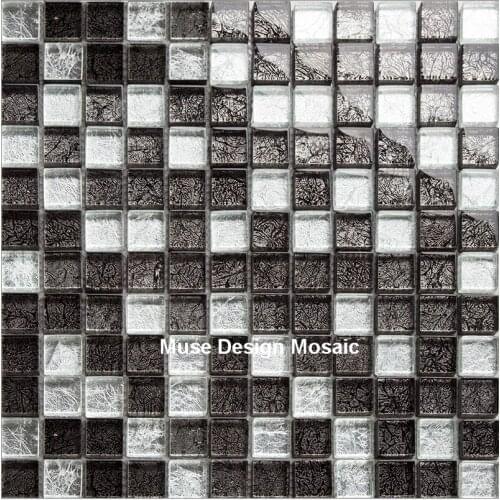 Retro Vintage Black White Foil tile design Fireplace kitchen backsplash wall sticker DIY interior decorate mosaic materials