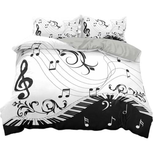 ROMANZO 2/3 Pcs Piano Duvet Cover Cartoon King Queen Single Bedding Sets Bed Set Quilt Comforter Covers