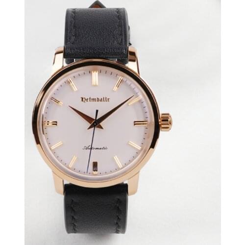 HEIMDALLR Luxury Mens Watch White Dial Classical Watch Mineral Glass Miyota 8215 Automatic Movement Mens Mechanical Watch