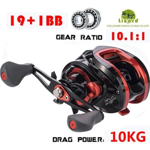 LIZARD 19+1BB 10.1:1 bait casting Fishing reel Baitcasting Fishing reels Carretilha de pesca 10kg Max Darg low profile reel