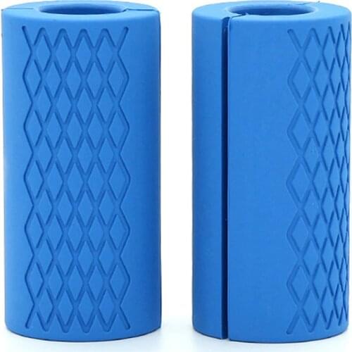Silicone Barbell Grips Bar Dumbbell Grips Anti-slip Protect Pad Handles Training Intensify Forearm Weight Lifting Gym Equipment