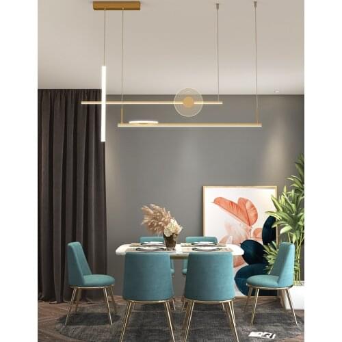Nordic LED Luxury Creative Pendant Chandelier Living Dining Room Kitchen Bar Fixtures Black/gold Simple Home Iron Hanging Lamp