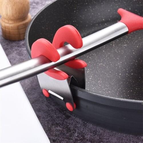 Stainless Steel Heat-resistant Spoon Rest Spatula Holder Hot Pot Clipper Mess Free Kitchen Gadgets