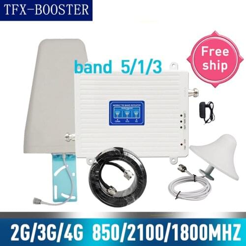 TFX-BOOSTER 850/1800/2100mhz Tri Band Signal Booster 850 1800 2100 CDMA WCDMA UMTS LTE Cellular Repeater 2g 3g 4g Amplifier
