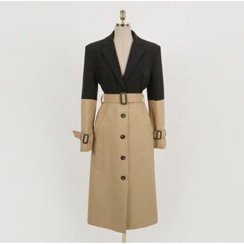 Spring Female Trench Coat High Street Women Clothes 2021 Loose Outerwear Woman Worker Streetwear Long Windbreaker With Belt