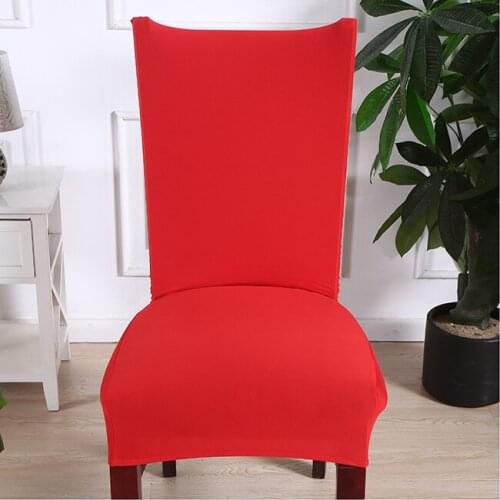 Bright Red Chair Cover Elastic Minimalist Seat Chair Removable and Washable Stretch Solid Color Banquet Hotel Dining Room Cover