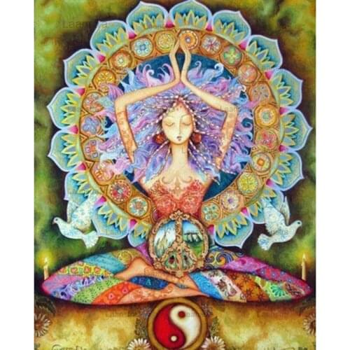 Yoga Mandala Diamond Painting Cross Stitch 5D Diy Diamond Embroidery Set Mosaic 3D Completely Hobby Home Decorative