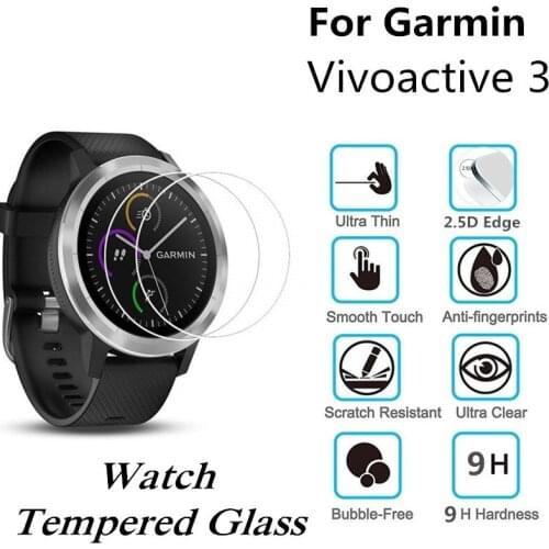 10PCS Tempered Glass For Garmin Vivoactive 3 trainer D36mm Round Smart Watch Screen Protector Protective Film