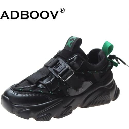 ADBOOV Fur Lining Winter Sneakers Women Plus Size 43 Buckle Fashion Shoes Woman Platform Chunky Sneakers Ladies Basket Femme