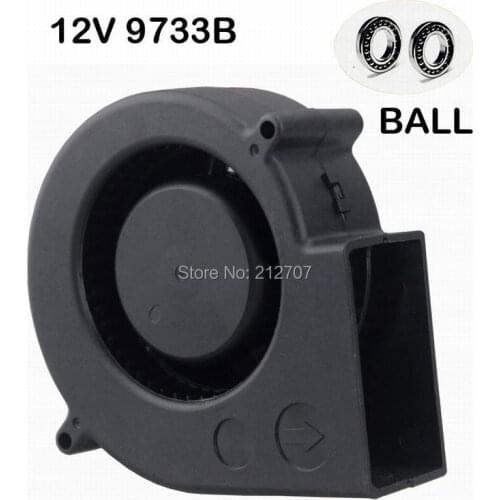 1pcs Gdstime DC 12V Ball Bearing 9733 97mm Blower Fan 97mmx33mm Centrifual Cooling Cooler Fan for BBQ