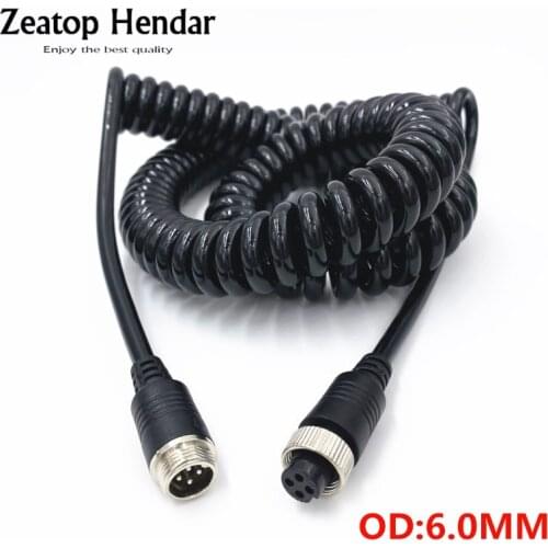 1Pcs M12 4Pin Spring Aviation Cable 5M 6M 8M 10M for Car Truck Bus DVR Rear View Camera Park Camera Monitor Line 6.0MM GX12 Wire