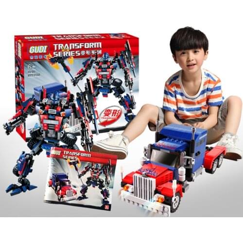 Promotion New 2 In 1 Transformation Series Robot Vehicle Sport Car Building Blocks Kit Toys Best Gifts for Kids