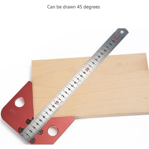 45 Degree Angle Scribe Round Centerline Scribe Wood Ruled Carpenter Round Heart Ruler Layout Gauge Woodworking Tools