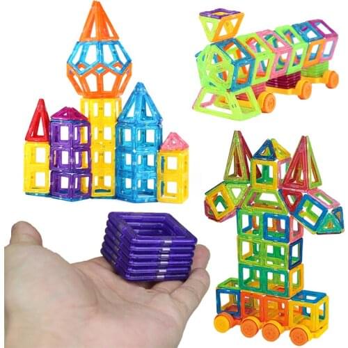 50Pcs 4 Different combinations Mini Magnetic Designer Toys Plastic Magnetic Blocks Construction Set Educational Toys Kids Gift