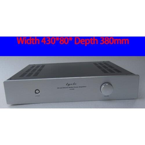 KYYSLB 430*80*380mm A4308 Aluminum Panel Amplifier Chassis Box House DIY Enclosure with Knob Screw Amplifier Case Shell