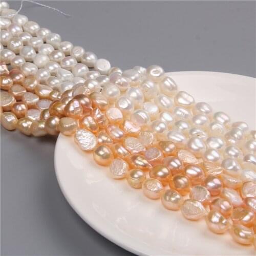 Baroque Irregular Natural Pearls Beads White 10-11mm Cultured Freshwater Pearl For Jewelry Making Wholesale Women Pearl Bracelet