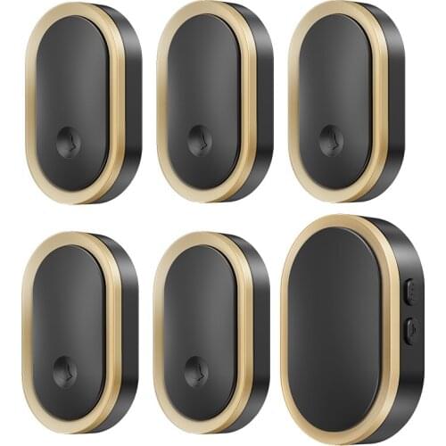 CACAZI Welcome Wireless Doorbell Waterproof 300M Remote 5 Button 1 Receiver Smart LED Light Home Door Ring Bell Electronic
