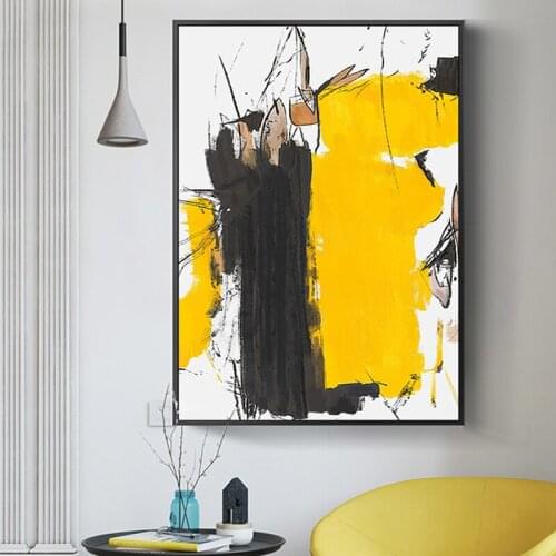 Pure Black And White hand-painted Oil Paintings Entrance Modern Art Abstract Color Backdrop Decorative Painting The Living Room