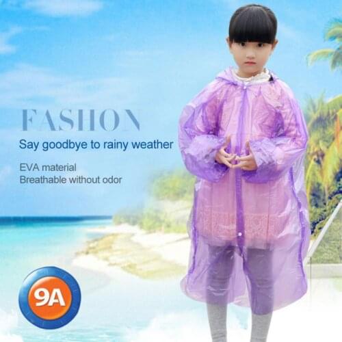 PVC Kids Raincoat Transparent Frosted Child Raincoat Girl And Boy Rainwear Outdoor Hiking Travel Rain Gear Coat For Children