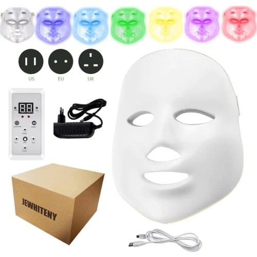 Electric LED Facial Mask Beauty Photon Therapy 7 colors Light Skin Care Rejuvenation Wrinkle Acne Removal Face Beauty Spa