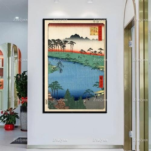 Ando Hiroshige Art - KumanojūNisha Shrine -Vintage Japanese Art Canvas, Ukiyo-E Art,Japanese Print - Wall Art Home Decor Poster
