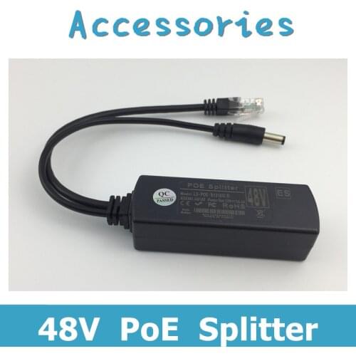 PoE Splitter Cable Power Over Ethernet 48V to 12V 1A-2A IEEE802.3af/at Standard type 1,2+/3,6- 4,5+/7,8- For IP Camera CCTV