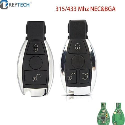 OkeyTech 2/3/4 Buttons With 315Mhz 433Mhz NEC and BGA Remote Control Car Key For MB Mercedes Benz Year 2000+ Supports Car Key