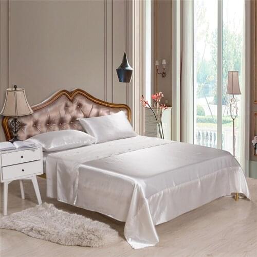 Luxury Pure Color Imitated Silk Sheet Sets Modern Comforter Bedding Set White Red Fashion King Queen Twin Size Bed Linen Gift