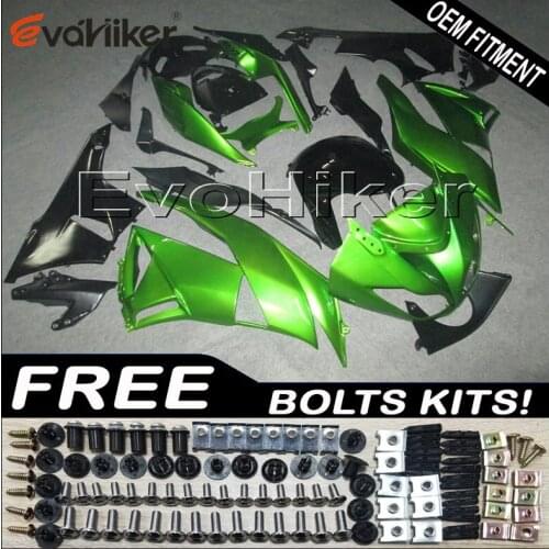 Motorcycle Fairing hull for ZX6R 2009 2010 2011 2012 green Black ZX 6R 09 10 11 12 ABS plastic motor Fairings kit Injection mold