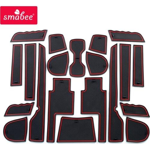 Smabee Gate slot pad for SSANGYONG TIVOLI 2015-2018 Interior Door Pad/Cup Non-slip mats red white