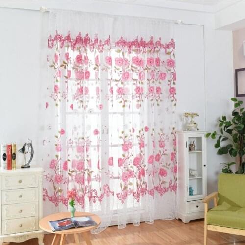 Lightweight Durable Semi Sheer Window Treatment Decor Polyester Curtain Drapes Breathable for Balcony