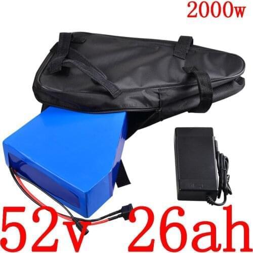 52V Lithium Ebike Battery 14S 52V 13Ah 15Ah 18Ah 20Ah 22Ah 25Ah Electric Bike Battery for 48V 500W 750W 1000W 1500W 2000W motor