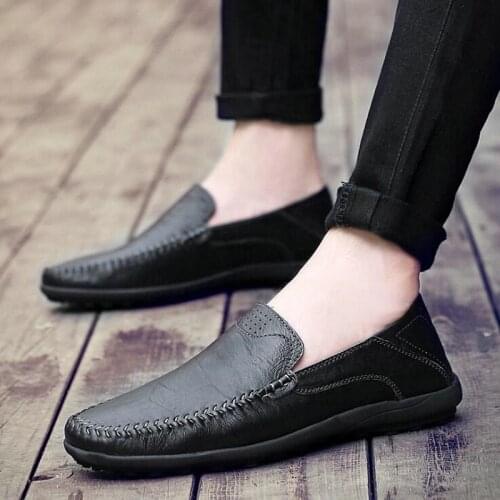 Men Slip On Lazy loafers driving Shoes Zapatos Hombre Men leather Men Casual Shoes Footwear Chaussures Flats big size 47 A21-23