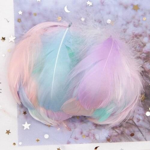 8-12cm Natural Swan Feathers 100pcs Soft Goose Plumes Warm Color Dyed Ostrich Feather DIY Craft Decor for Christmas Party